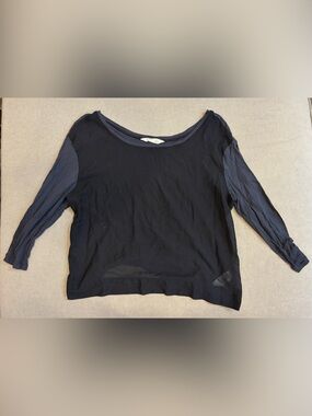 Old Navy cropped / semi-sheer colorblock shirt